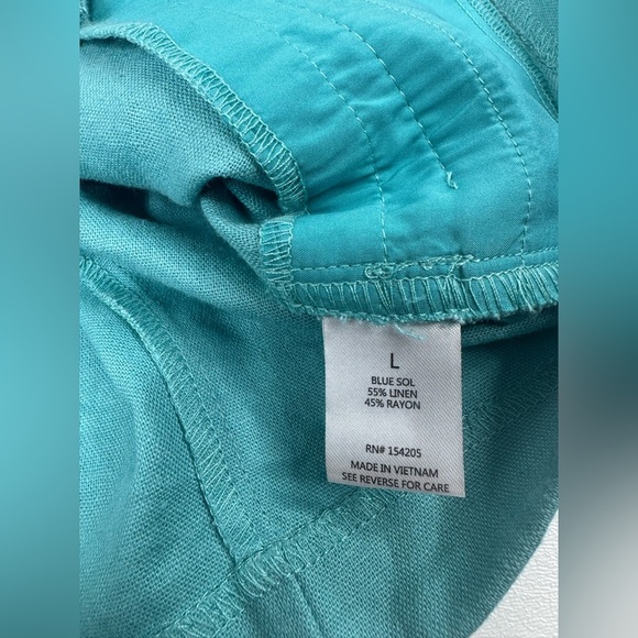 NWT blue sol Linen Blend Button Down Vest Womens Size Large - Picture 6 of 8